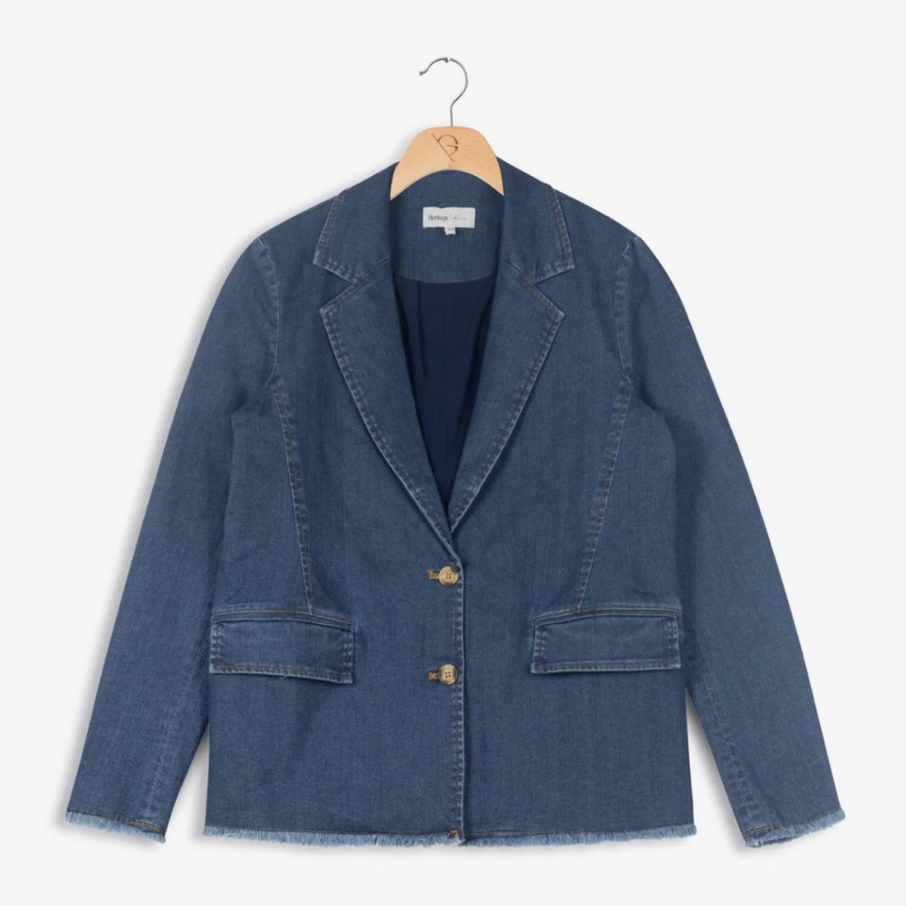 Navy Blue Structured Blazer with Traditional Lapels